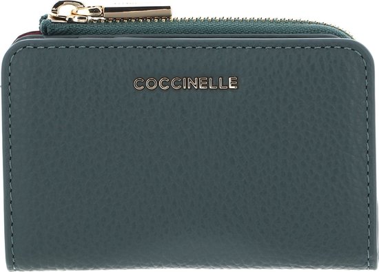 COCCINELLE Cuir Étui pour carte de crédit Metallic Soft Credit Card Holder Kale Green Vert sapin