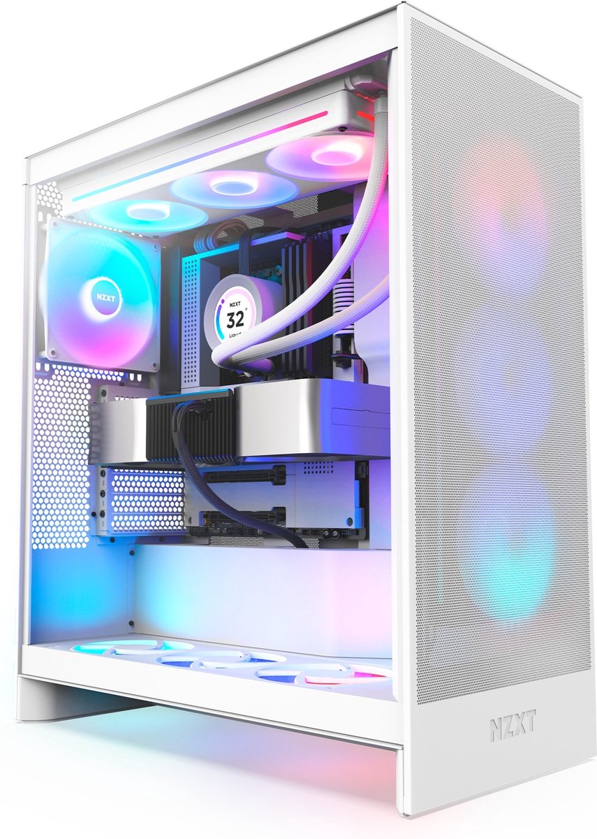 NZXT H7 Flow RGB ( 2024 ) tower behuizing 2x USB-A | 1x USB-C | RGB | Tempered Glass