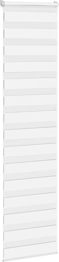 vidaXL - Store enrouleur Zebra - 55x200 - cm - largeur du tissu - 50,9 - cm - polyester - blanc
