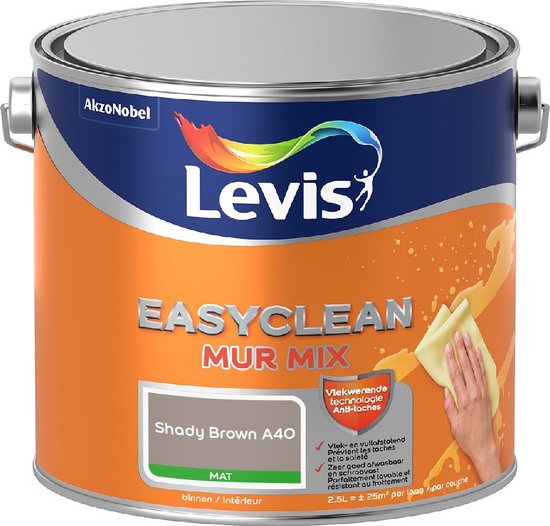Levis - Easyclean Mur Mat Mix - Shady Brown A40 - Mengverf - 2,5 L