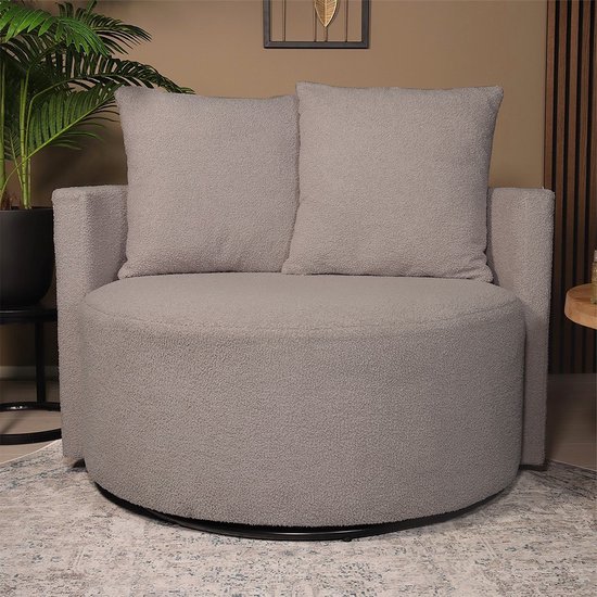 Fauteuil causeuse teddy gris fauteuil pivotant