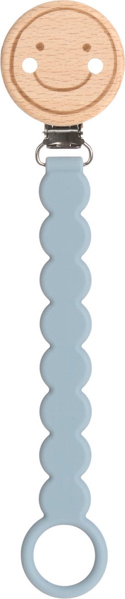 Goedkoopste Lässig Tiny Smile Fopspeenhouder - Wood / Silicone - Powder Blue