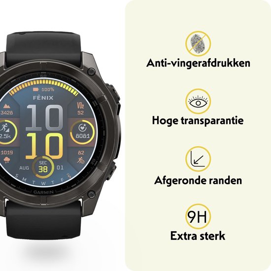 Screenprotector Geschikt voor Garmin Fenix 8 (47 mm) Screenprotector Bescherm Glas Screen Protector - Screenprotector Geschikt voor Garmin Fenix 8 Gehard Glas - 3 Stuks
