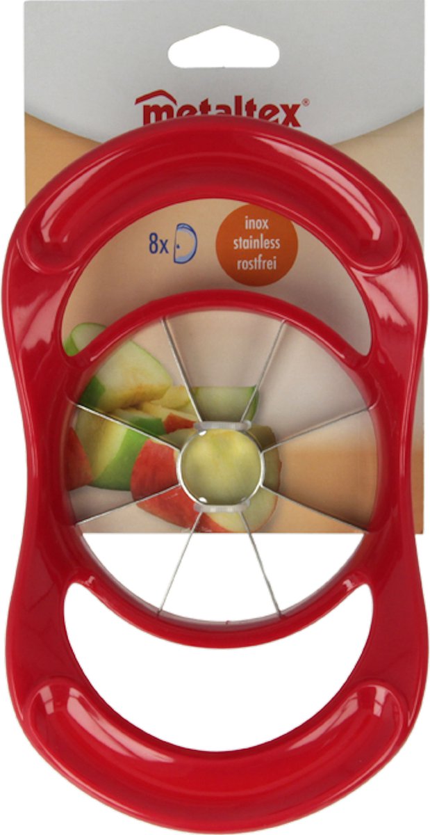 Metaltex - Appelboor - Appelsnijder - 20 x 11 x 5 cm - RVS - Rood