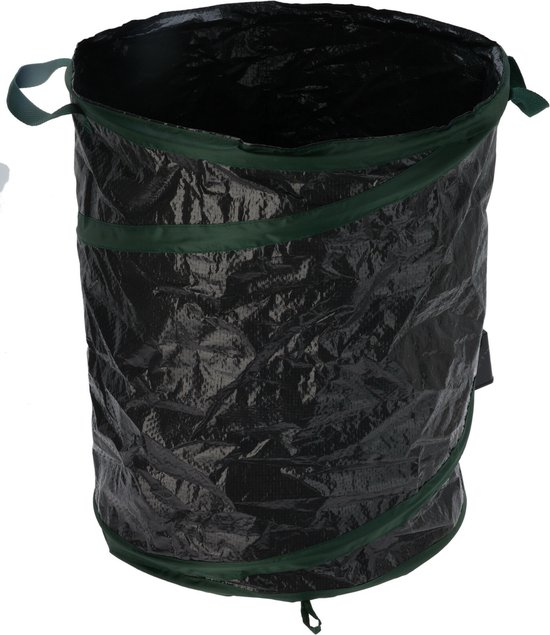 Progarden Tuinafvalzak - 2x - opvouwbaar - rond - antraciet - 155 liter - bladeren opruimen van ProGarden — afbeelding 4