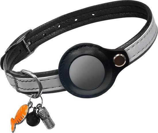 Vulpes Goods® Pets - Kattenhalsband geschikt voor Apple AirTag - Apple Airtag Kattenband Pro - Veilig, lichtgewicht, reflecterend & comfortabel - Anti-kras en Waterbestendig - Incl. 3 accessoires - 19-26 CM - XS