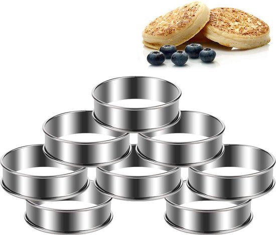 Happysnow 10 stuks rond dessert roestvrij staal geperforeerd fruit cake quiche cake mousse vorm keuken bakvorm 6 cm