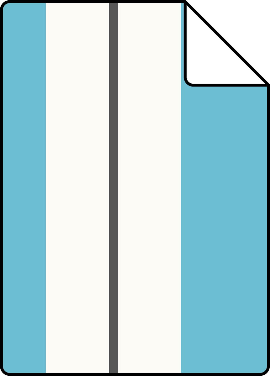 Proefstaal ESTAhome behang strepen turquoise en grijs - 26.5 x 21 cm - 136413-S