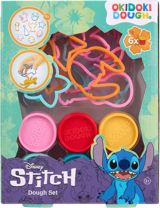 Canenco kleiset Disney Stitch met vormen en 6 kleuren klei.