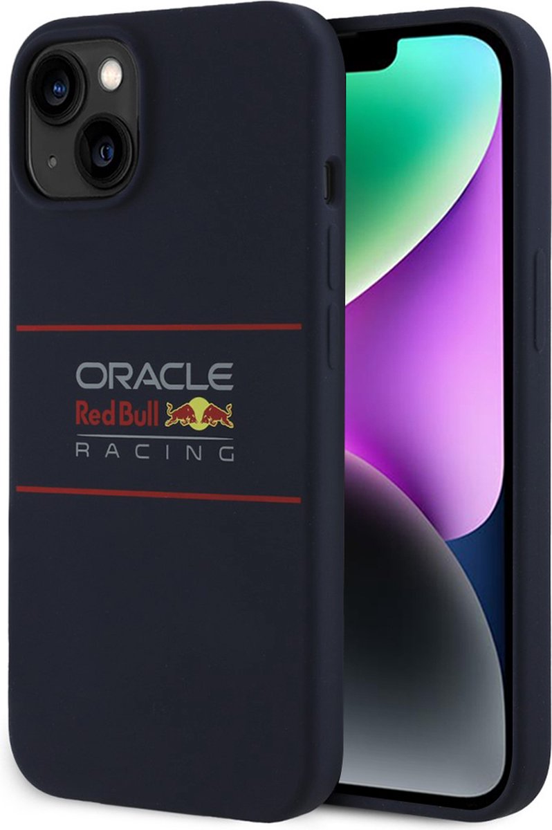 Red Bull Racing Silicone Oversize Horizontal Logo Back Cover hoesje met MagSafe voor Apple iPhone 14 - Donkerblauw