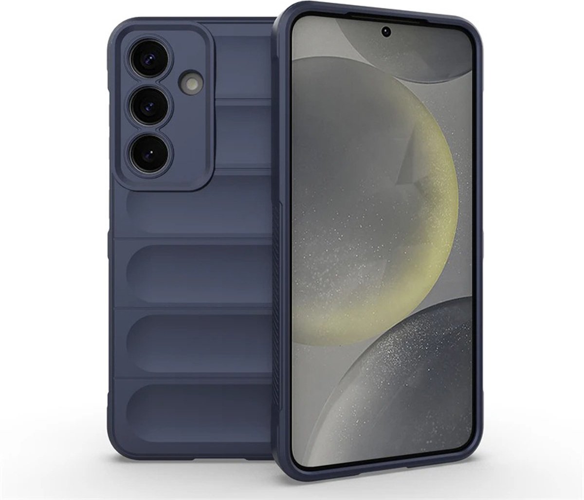 MobyDefend Hoesje - Geschikt voor Samsung Galaxy S25 - TPU Gripcase - Blauw