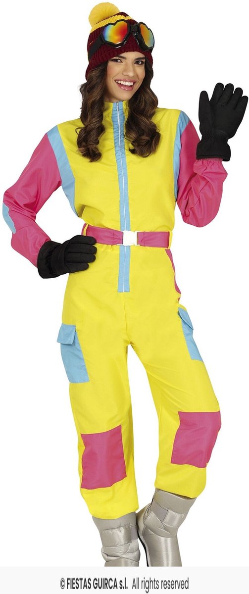 Party Ski Overall Geel/Pink Dames - Maat S