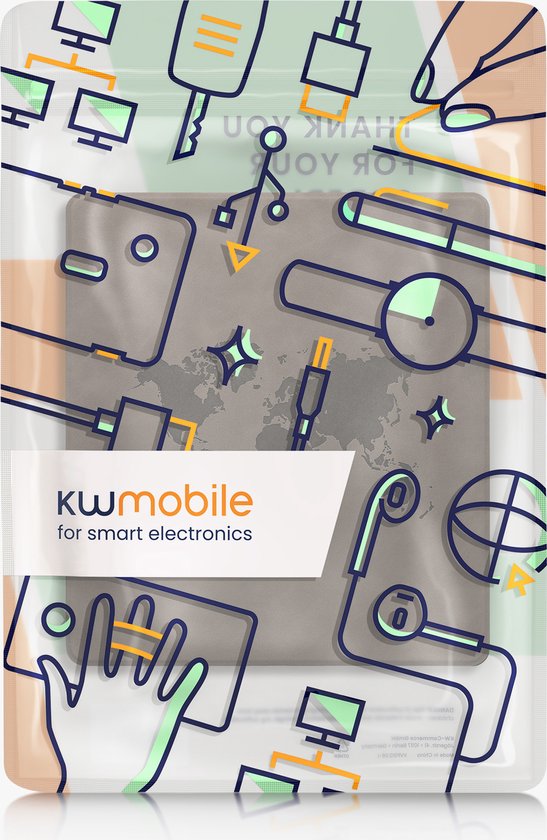 kwmobile e-reader hoesje geschikt voor Amazon Kindle Scribe (2022/2024) hoes - Ereader flip case met standaard - Kunstleren e reader cover - Wereldkaart design in grijs — afbeelding 5