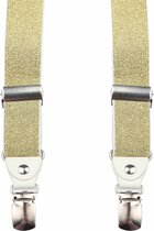 Suitable Bretel Goud - Glitter- Stevige Clips - Unisex/Heren - Luxe cadeauverpakking - Volwassenen
