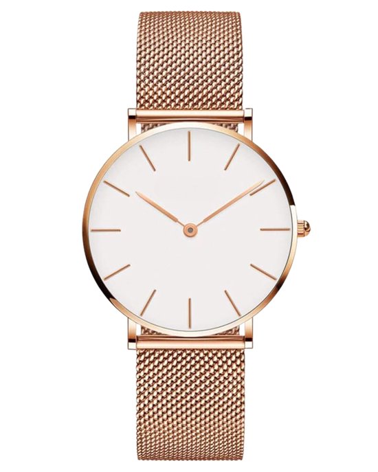 Tyme Ibiza Dames Horloge - 36mm Wit/Rosékleurig