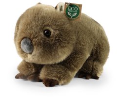 Rappa ECO knuffel Wombat 28 cm - realistische knuffel van recyclede PET flessen - bruin