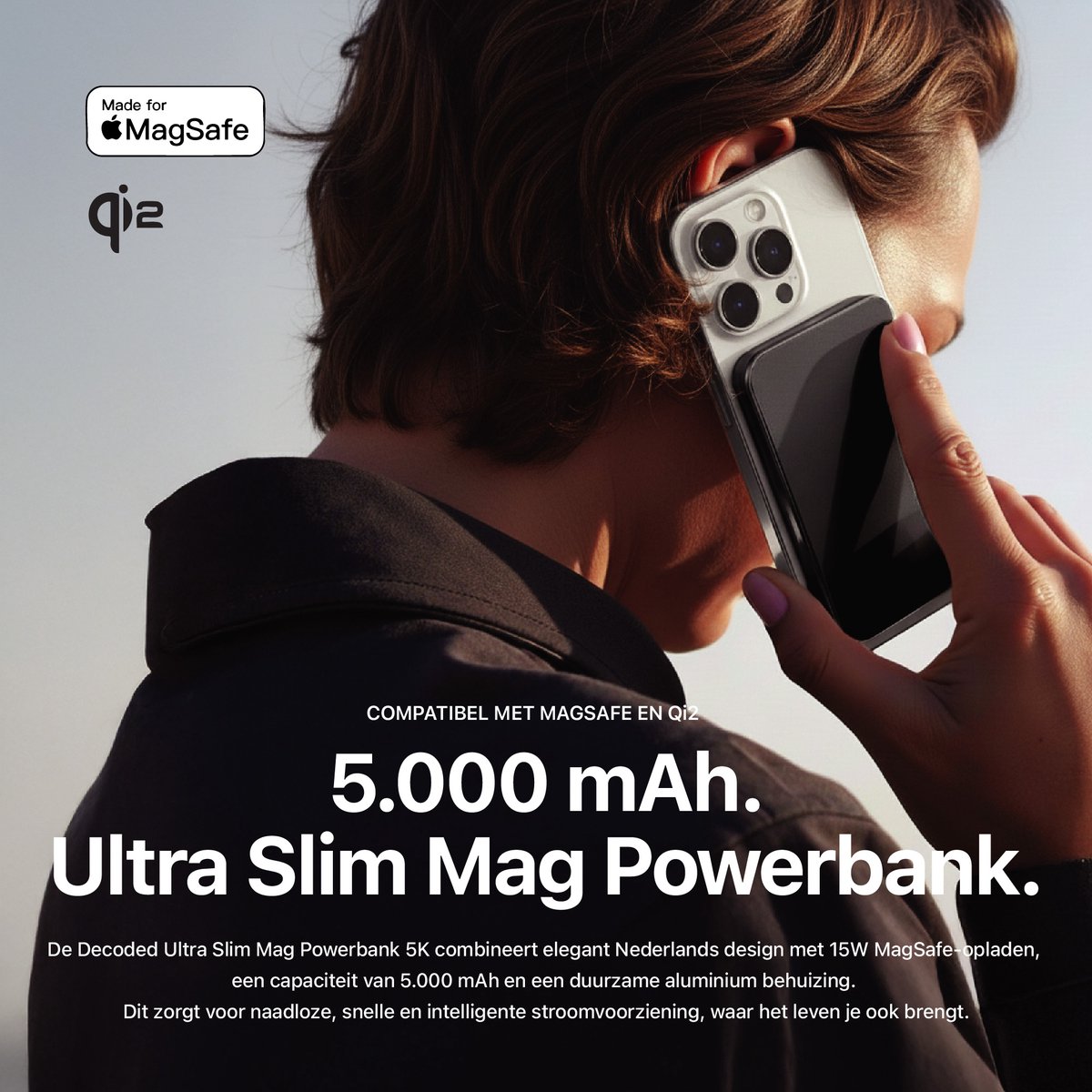 Decoded Ultra Slim Mag Powerbank 5000mAh Draadloos Opladen - afbeelding 2