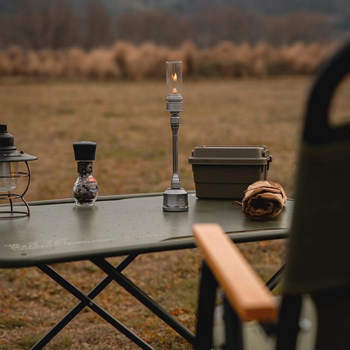 Draagbare Buiten Gaslantaarn met Verstelbare Lichtsterkte voor Camping en Wandelen