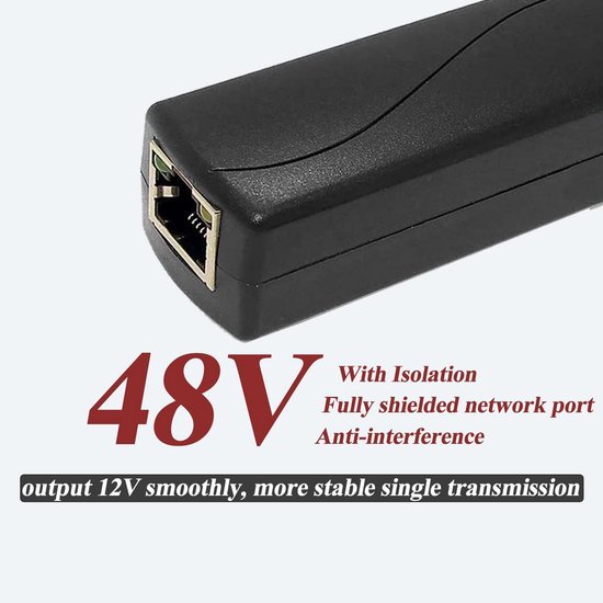 2.5G PoE Splitter 48V naar 12V DC 1A voor IP Camera en Smart Home — afbeelding 3