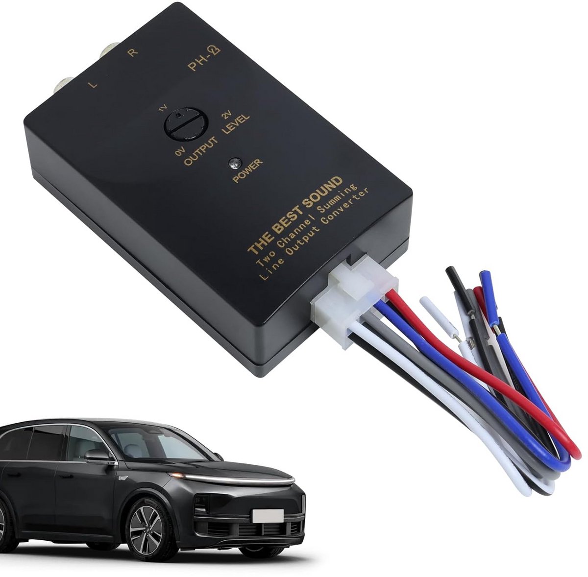 2-Kanaals Audio Line Output Converter met Instelbare Spanning voor Auto Subwoofer