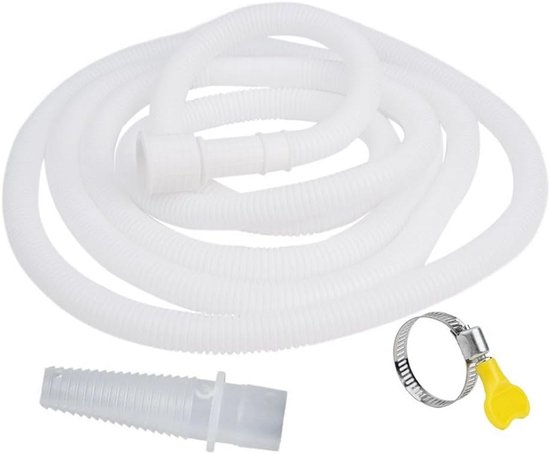 Wasmachineslangverlenging, 1 m/1,5 m/2 m/3 m/4 m/5 m afvoerslangverlenging, afvoer wasmachine dubbele aansluiting incl. slangconnector en slangklemmen voor wasmachine (3 m