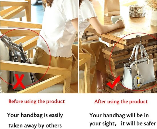 Opvouwbare Handtashanger voor Tafel - Draagbare Tas Haak Antislip — afbeelding 4