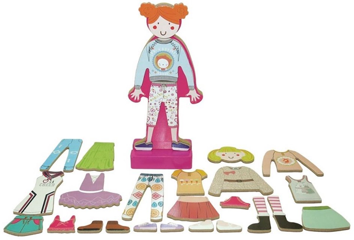 Simply verkleedpopje karton educatief speelgoed multicolor 5cm.