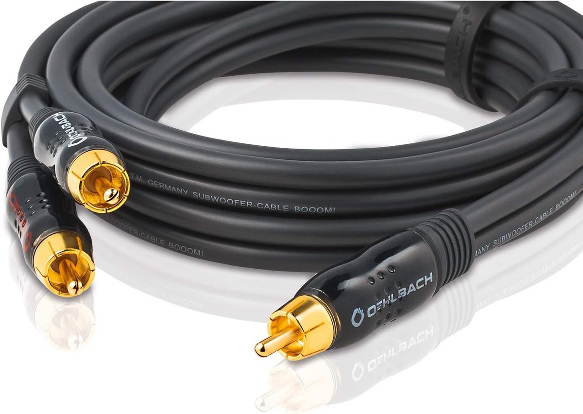Subwoofer Y-RCA Kabel 2x RCA naar 1x Tulp - 3 Meter - Krachtige Bas & Optimale Afscherming