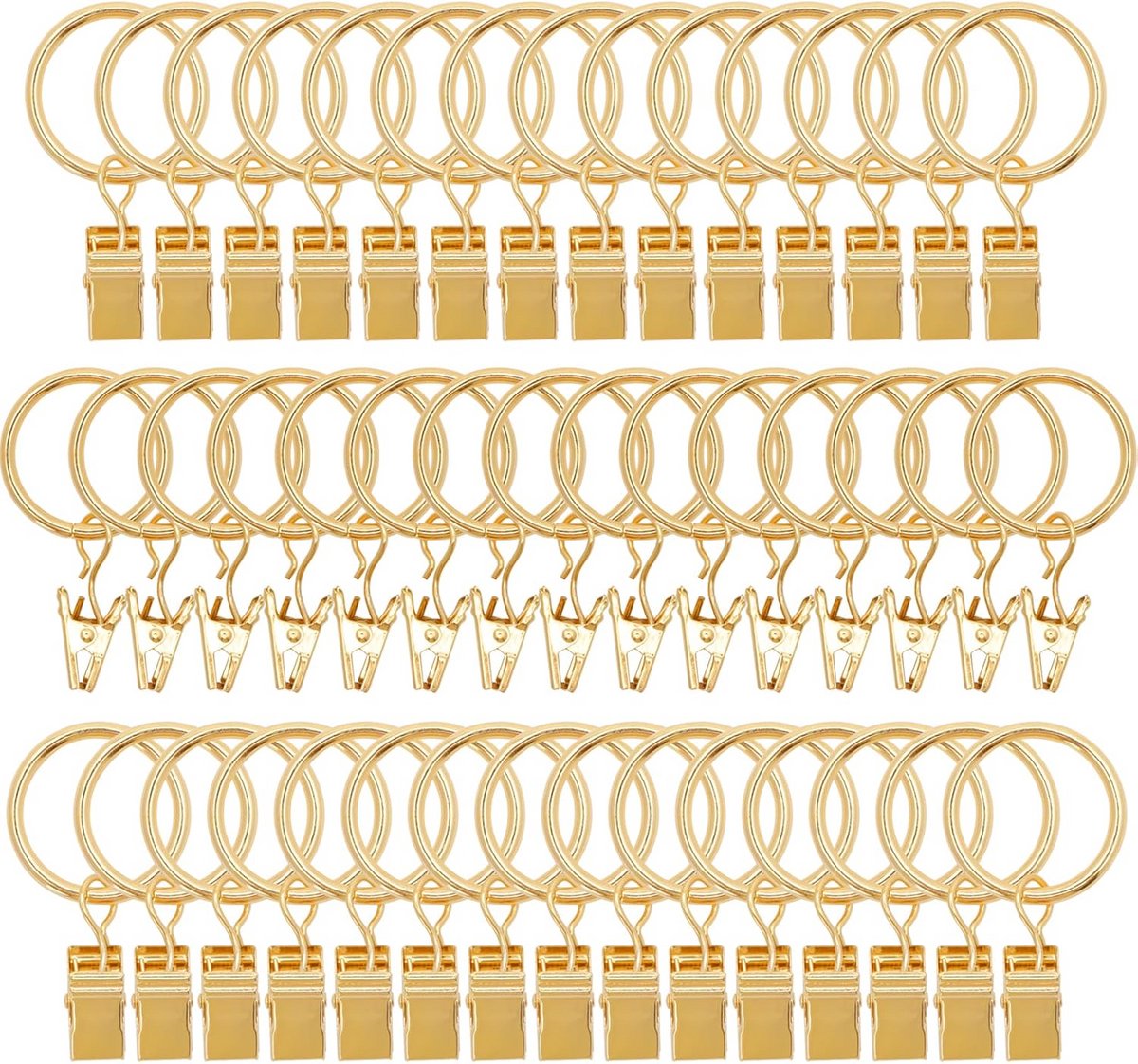 Metalen Gordijnringen - Clip Hangers - Gordijnen Ophangen - Sterke Spanclip - 44 Stuks - G