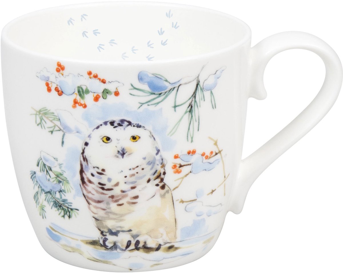 Könitz mok Winteruil, beker, uil, porselein, kleurrijk, 450 ml, 11 2 057 2782