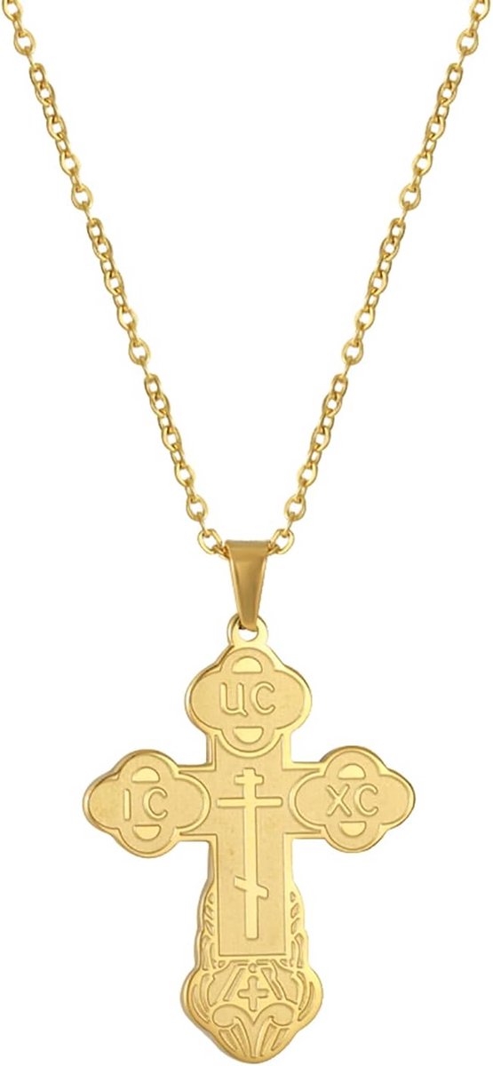 Klassiek Orthodox Kruis Hanger Halsketting Roestvrij Staal Religieuze Amulet Sieraden