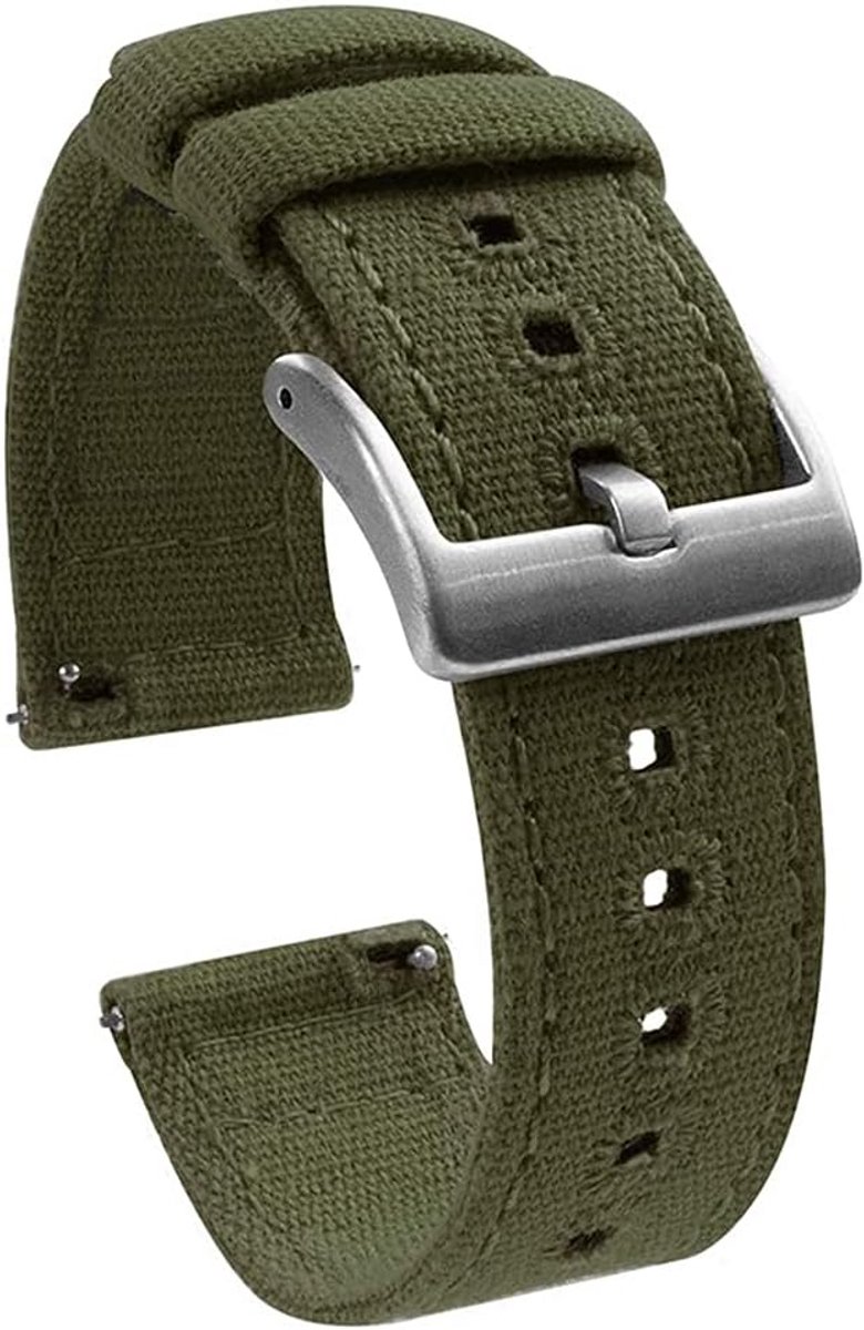 Hoogwaardige Canvas Horlogeband Quick Release NATO Stijl voor Heren en Dames - Diverse Kleuren en Maten (18mm, 20mm, 22mm)