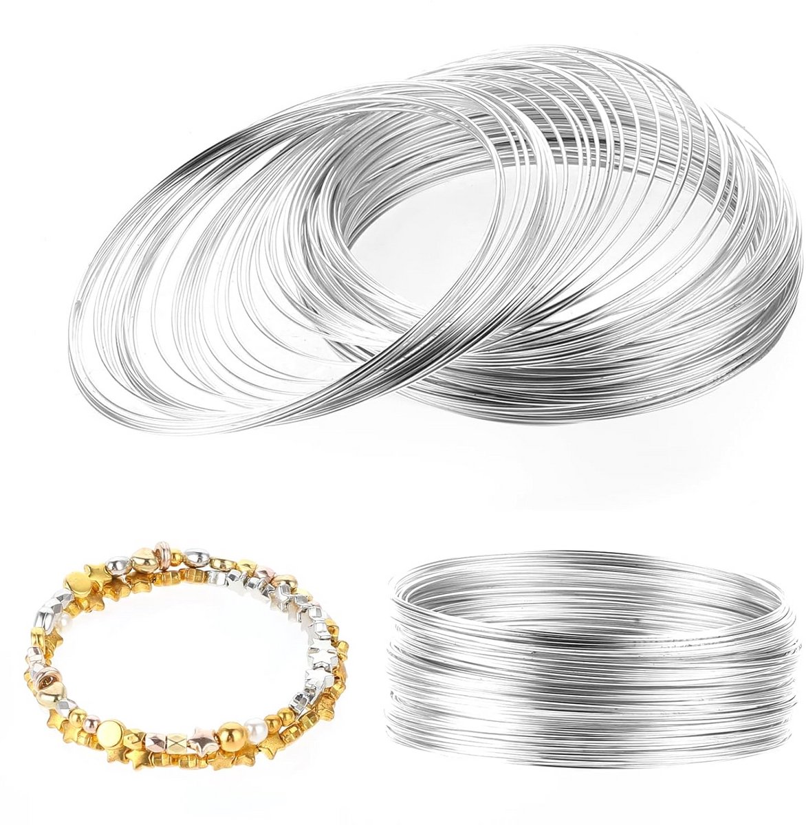 100x Memory Wire Ringen voor Sieraden Maken - Armbanden & Kettingen - Flexibel Staaldraad