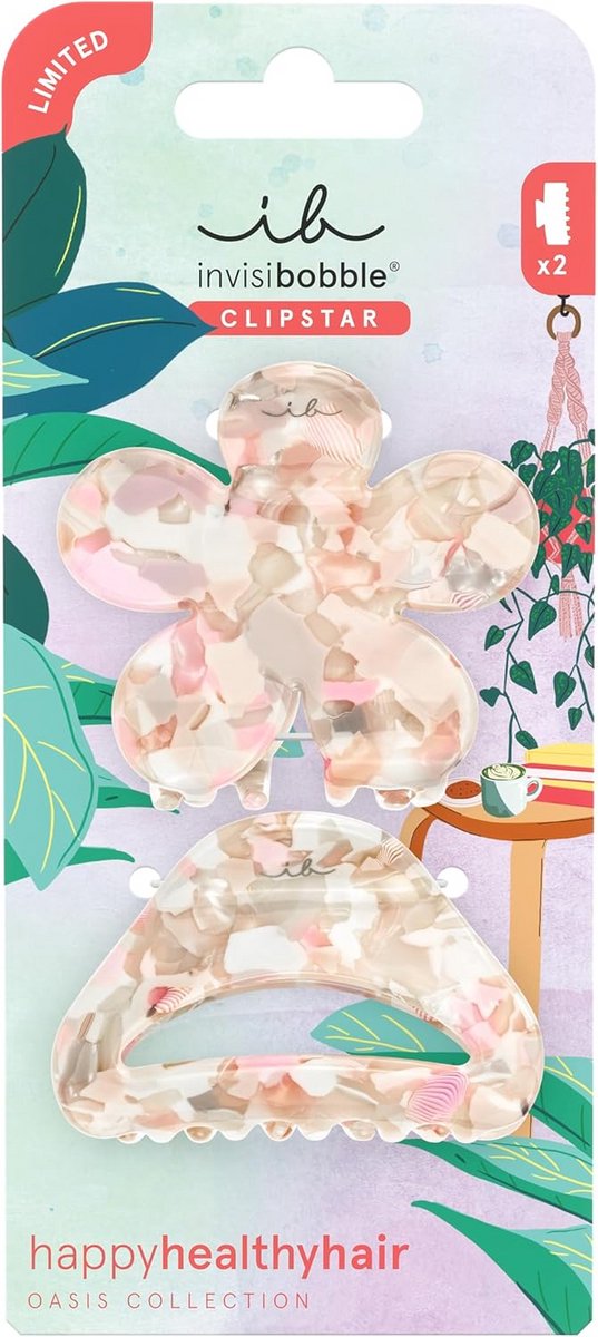 Decoratieve Haarspeldenset 2-Delig Bloem en Klassiek Beige Rosé