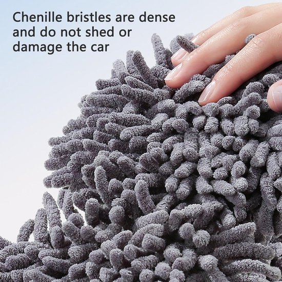 Autowasborstel Dubbele Kop Telescoopsteel Microvezel Chenille 360° Draaibaar — afbeelding 3