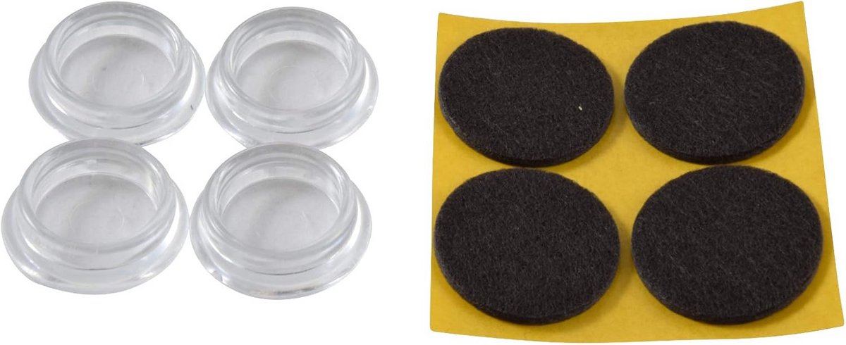 Meubelglijders Ronde Transparante Glijders 4 Stuks 33 mm