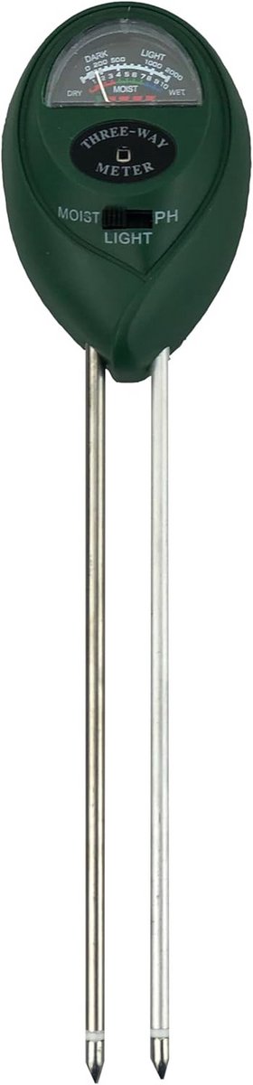 3-in-1 Bodemtester Vocht, PH en Lichtmeter voor Planten en Tuin