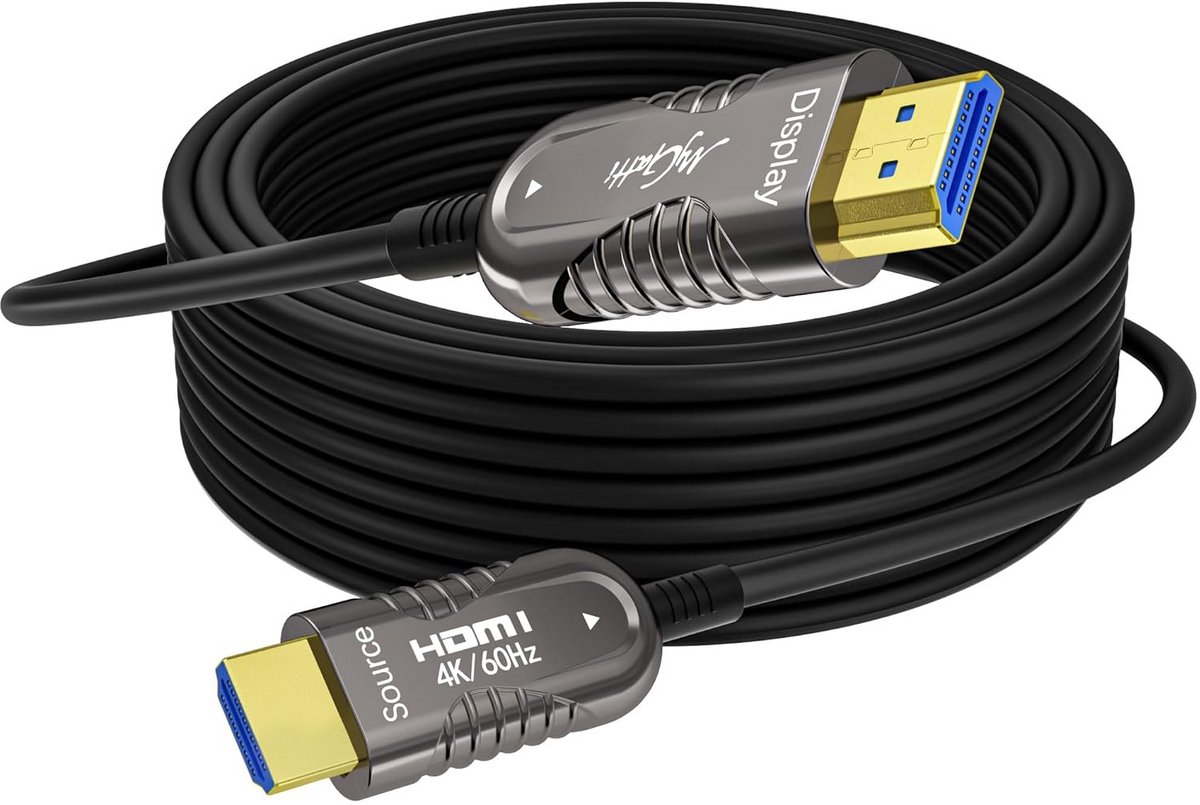 4K HDMI Glasvezel Kabel 20 Meter - Optisch, Hoge Snelheid, 4:4:4 RGB, Zinklegering