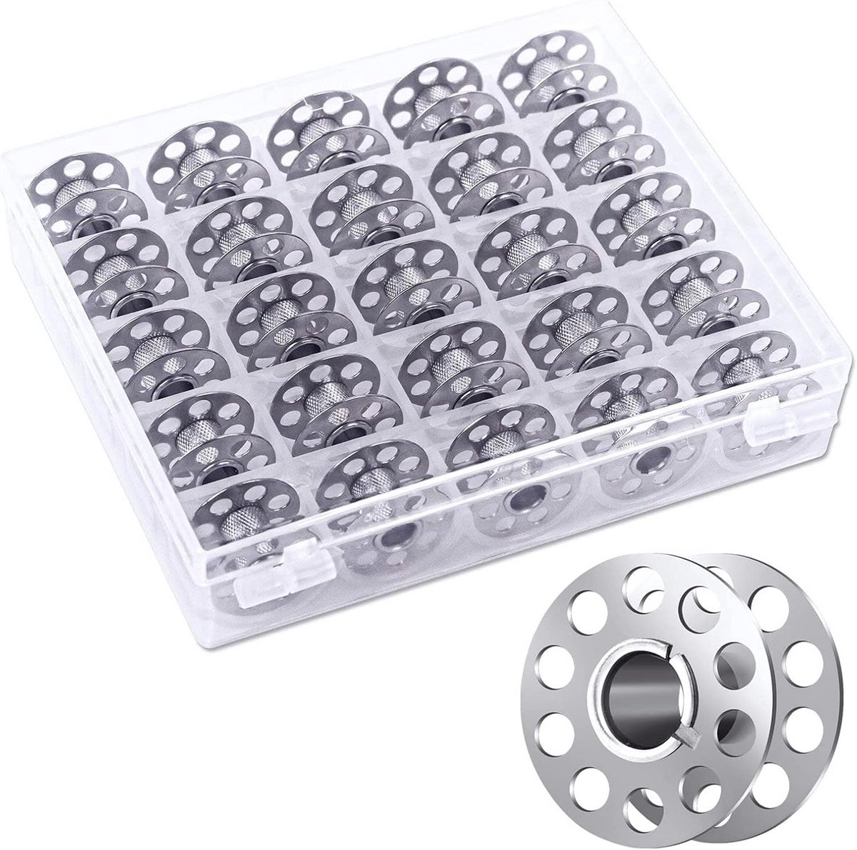 Metalen Naaimachinespools 25 Stuks met Opbergdoos