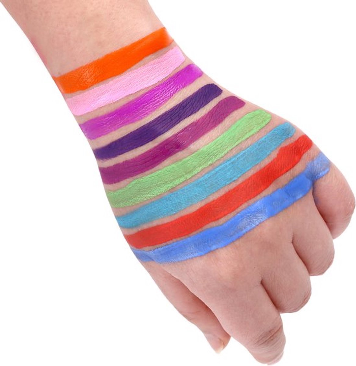 Schmink 54 kleuren waterbasis schmink 10 Penselen & Sjablonen - Ideaal voor Koningsdag, Pasen & Festivals - Veilig voor Kind & Volwassene — afbeelding 2