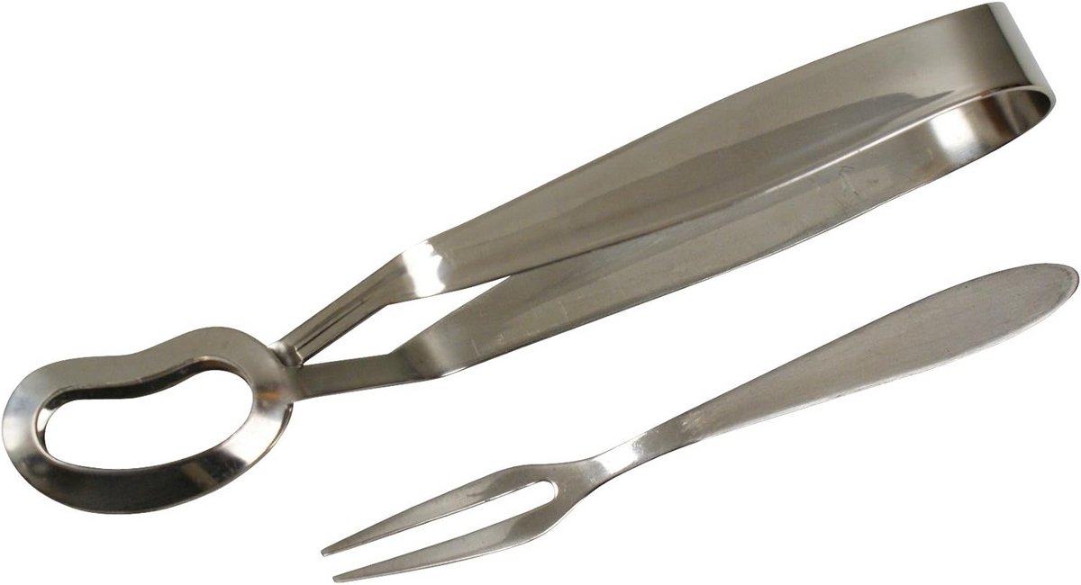 Slakkenbestek Set 2-delig RVS - Slakkenvork en Tang voor Luxe Diner