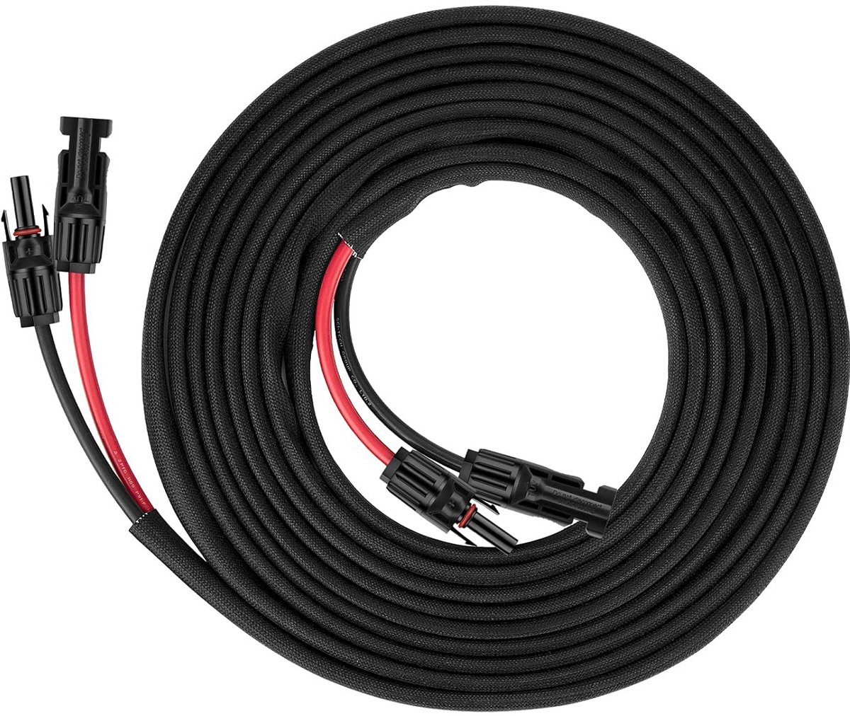 Verlengkabel voor Zonnepanelen - 10AWG 6mm² Solar Kabel met MC4 Connectoren