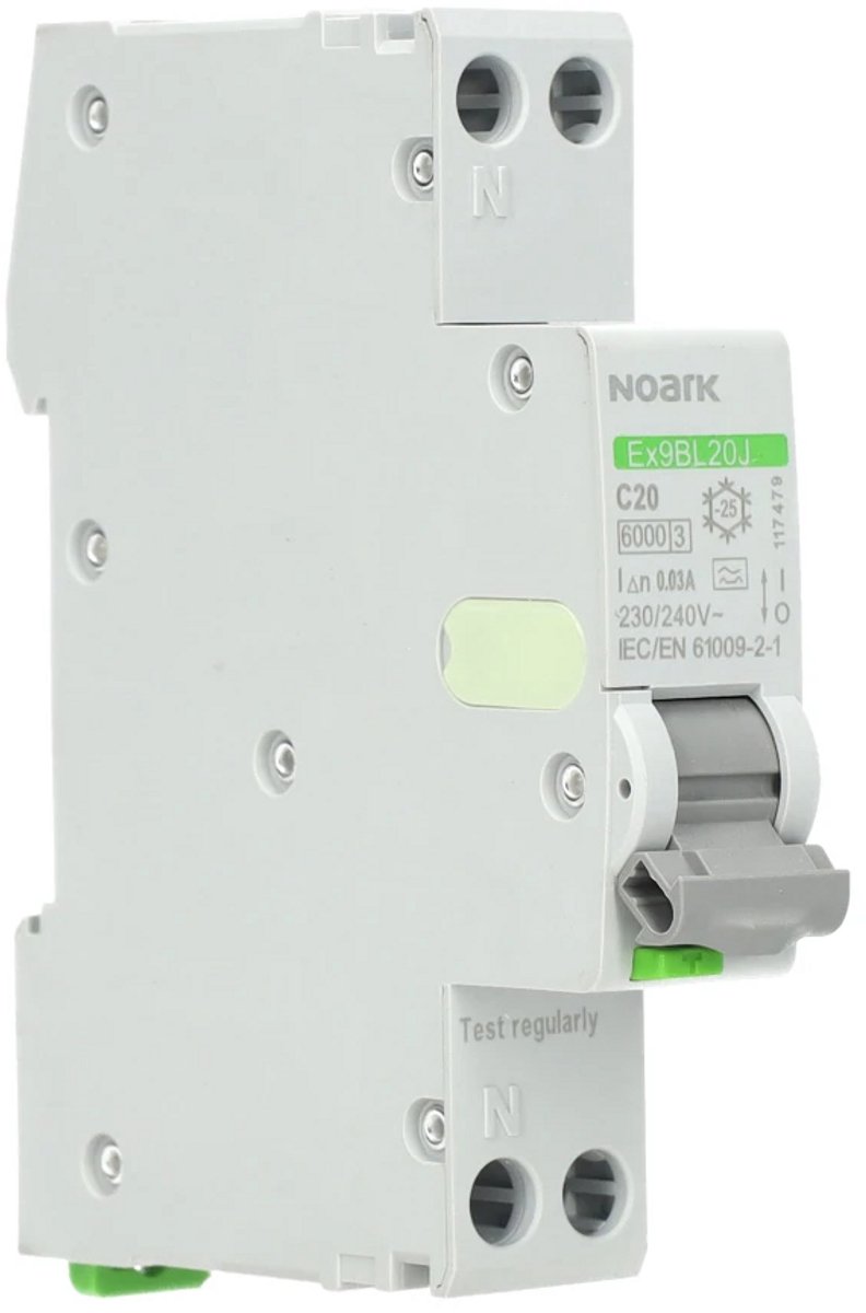 Noark aardlekautomaat B63 1P+N 30mA Type A (117479)