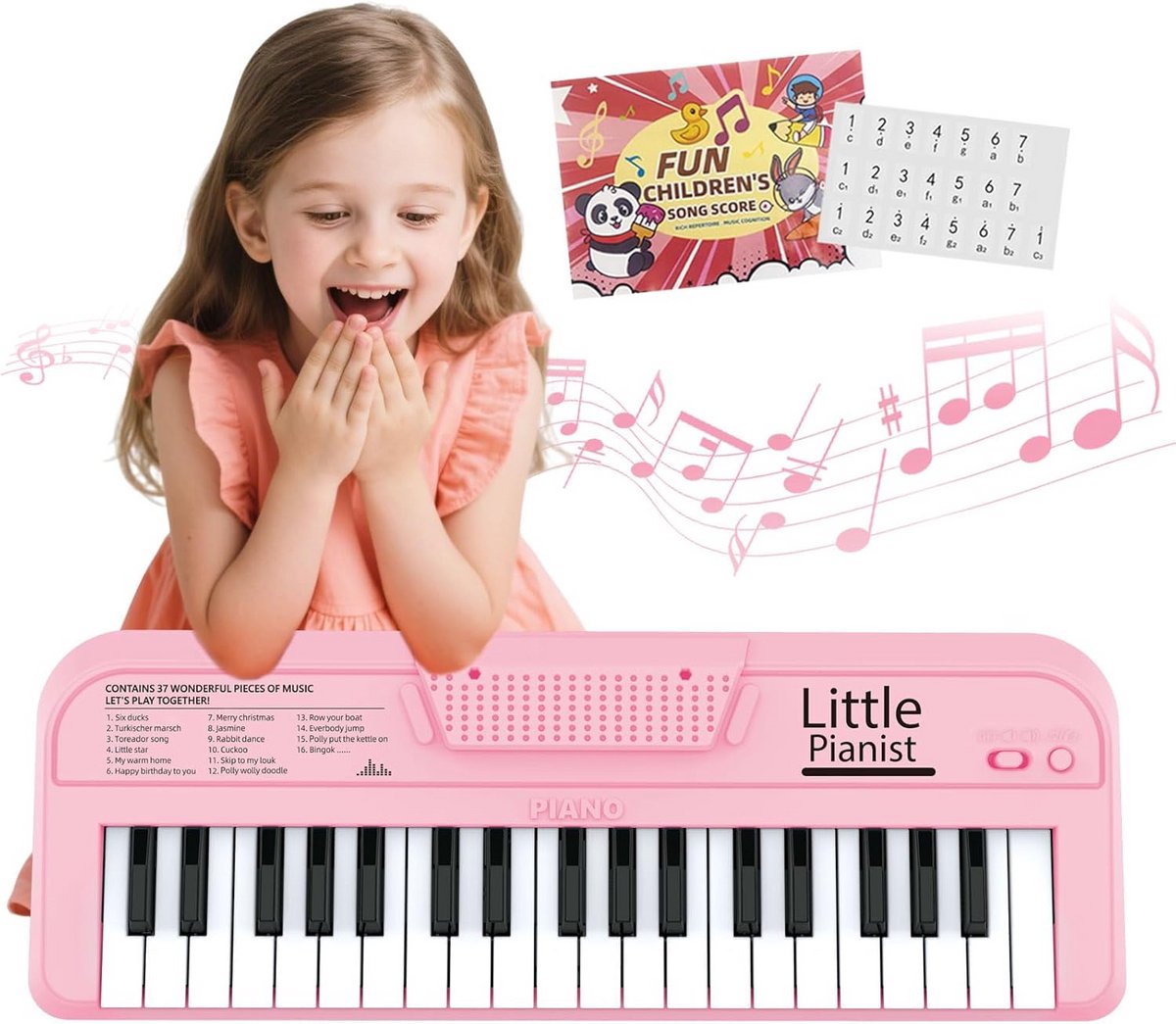 Kindvriendelijk Piano Keyboard met 37 Toetsen - Leuk Muziekinstrument voor Kinderen