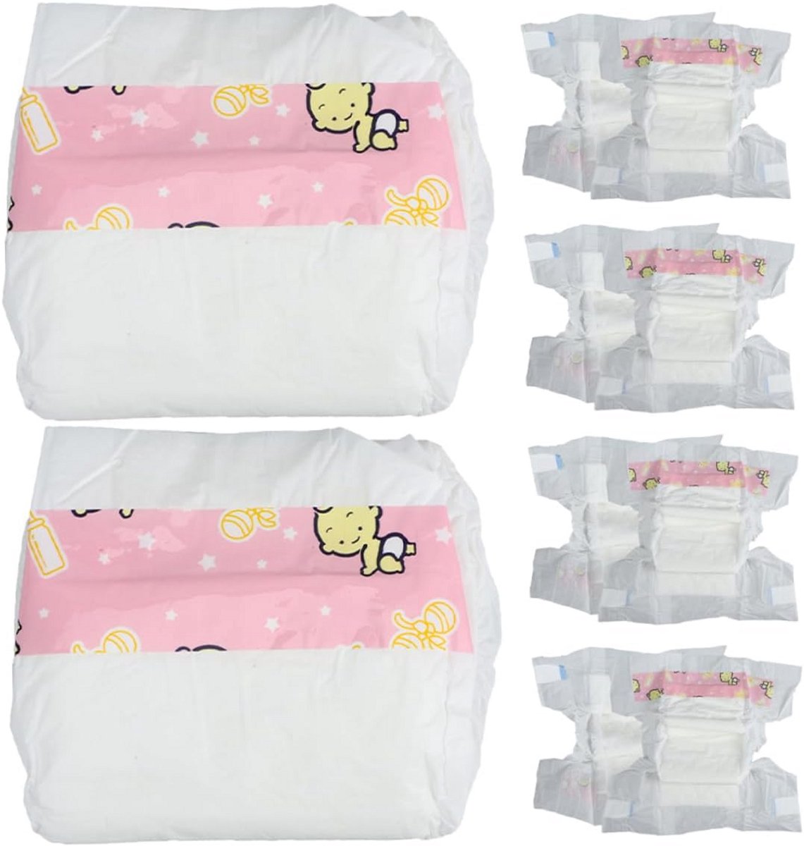10 Stuks Realistische Luier Set voor Poppen en Knuffeldieren Verzorgingsspeelgoed