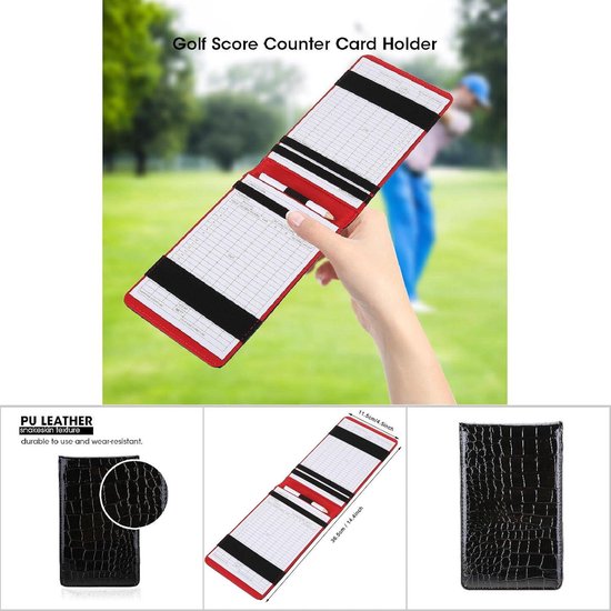 ScoreKeeper Card voor Golf - Houten Potlood & Scorekaarthouder - Golf Accessoires - Handig voor Club & Toernooien — afbeelding 4