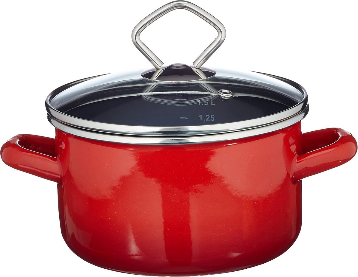 RVS Vleespan Rood Steelpan 31716RO