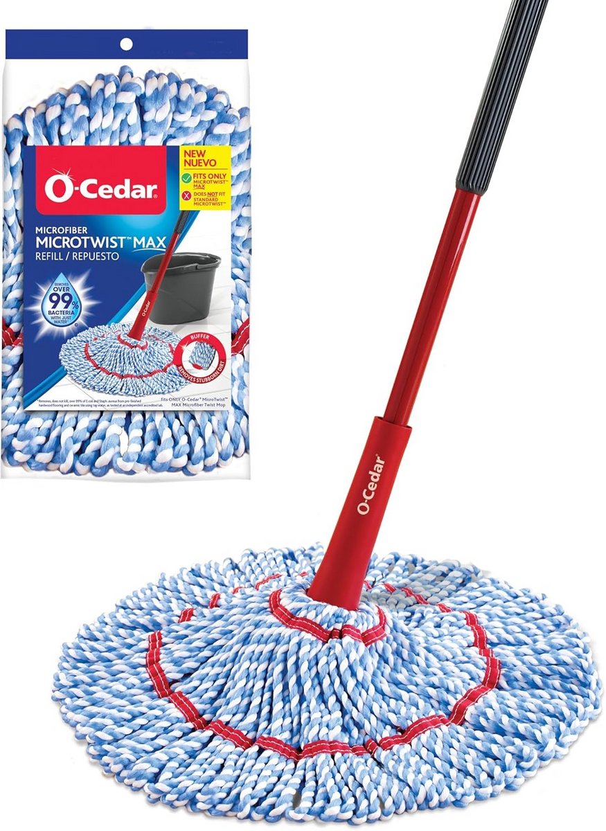 Microvezelmop met handenvrije wringing - Extra groot mophoofd 46 cm - 1 extra refill