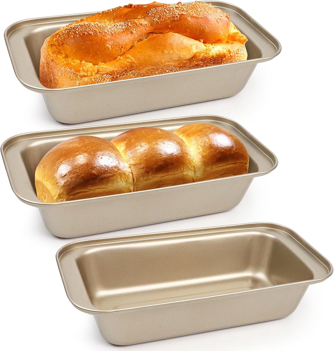 Set van 2 rechthoekige broodvormen voor vers brood bakken