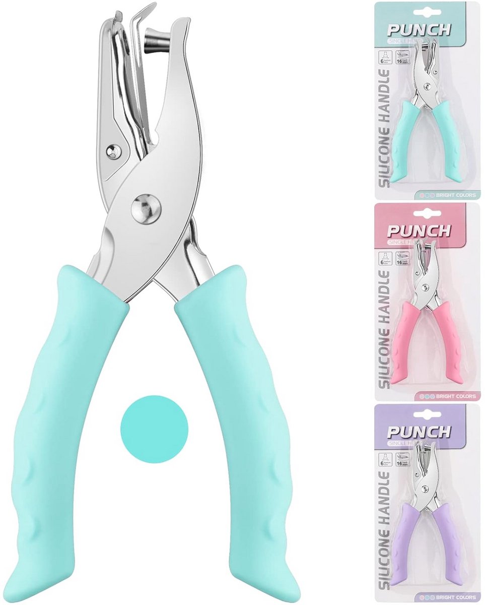 Metalen Enkel Gat Puncher met Zacht Handvat voor Kaarten, Tickets en Scrapbooking